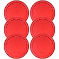 Wood Grip - Lids for Pyrex and Anchor Round Glass Containers - Lids For Pyrex Glass Containers - Replacement Lids (Red, 2 Cups, 6 Pack)