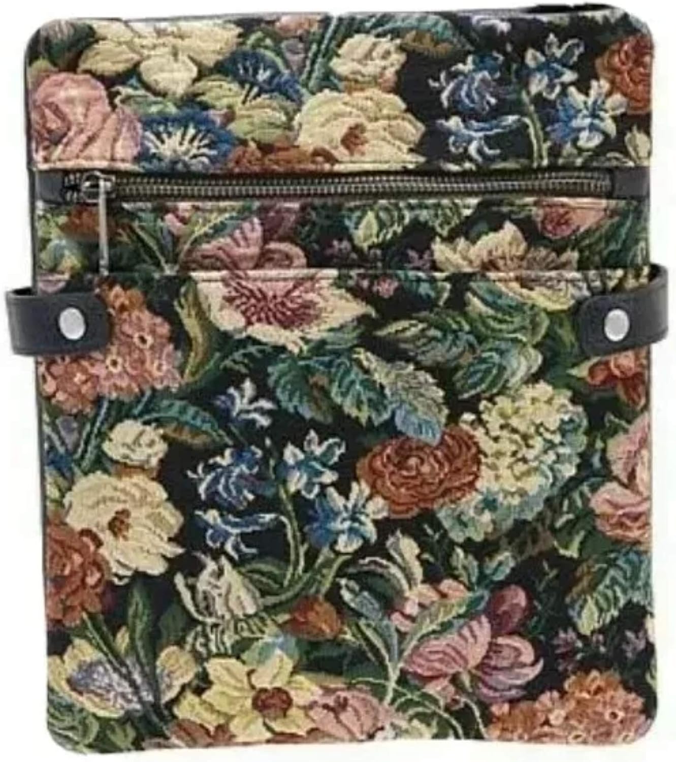 Patricia Nash Prizzi Woven Floral Tapestry Leather Crossbody Handbag