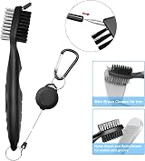 FUZVOL Golf Cleaner Brush and Towel Set with Carabiner Black view 2
