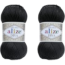 2 Skeins Alize Diva Silky Effect 100% Microfiber Finland