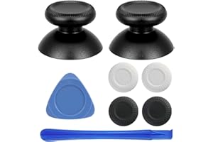 VRbrother 2Pcs Replacement Rocker Metal Analog Joystick Thumbstick Mushroom Caps Repair for Meta Oculus Quest 2 (Black)