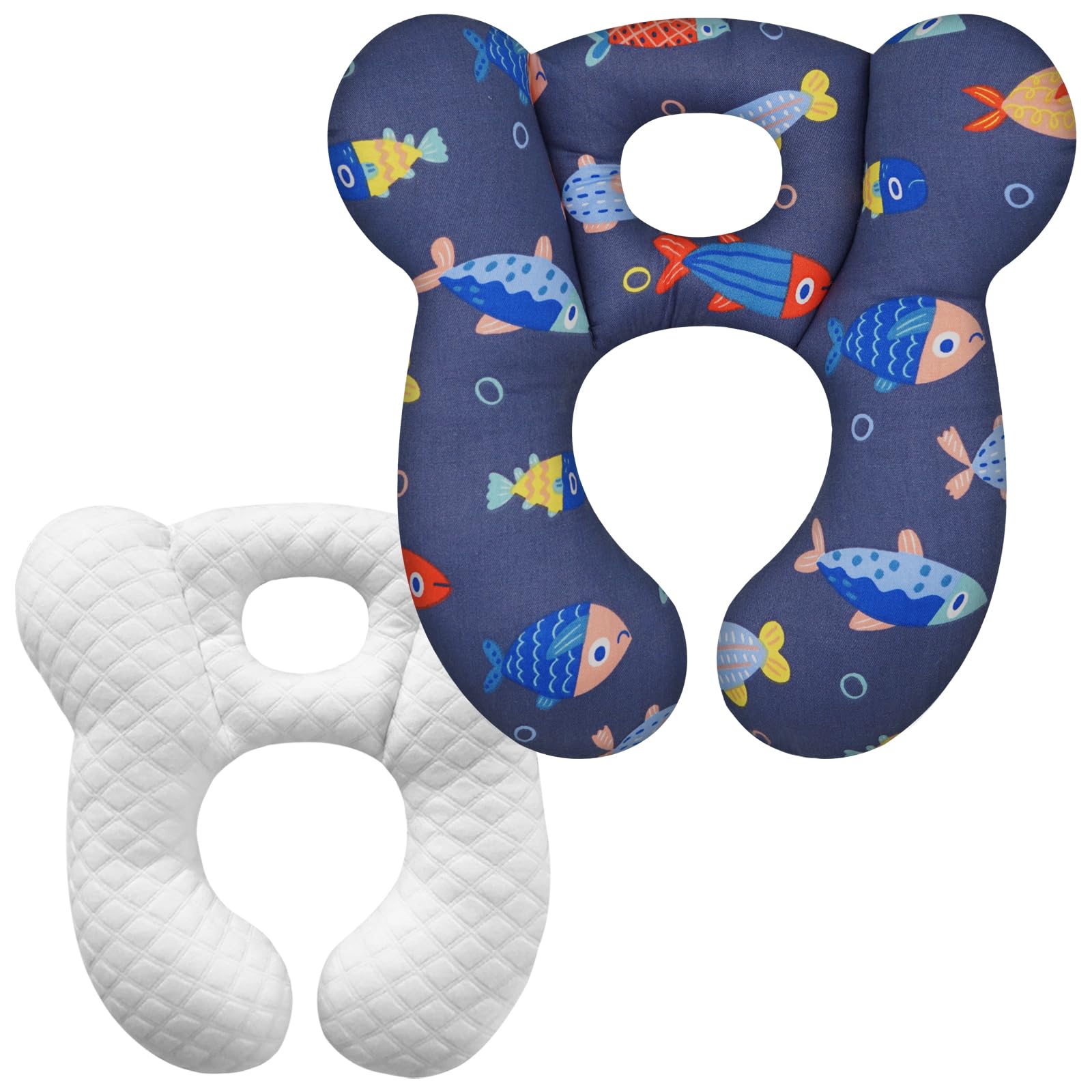 Photo 1 of ZHOMA Baby Travel Pillow, Upgrade U-Shape Infant Pillow for Car Seat Pushchair and Stroller, Soft Comfortable Sleep Cushion for Kids Newborn and Toddler -Fish DarkBlue