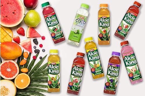 OKF Aloe Vera King Drink, Flavors includes Coco, Original, Grape, Mango,  Pineapple, Watermelon, Pomegranate, Gold Kiwi, Peach, and Strawberry (10  flavor variety pack, 10) in Saudi Arabia | Whizz Fruit Juice