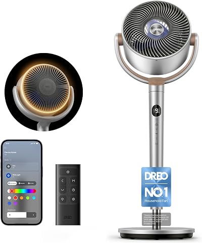 Dreo 40 Inch Smart RGB Pedestal Fan 9 Speeds 6 Modes 120° Oscillation