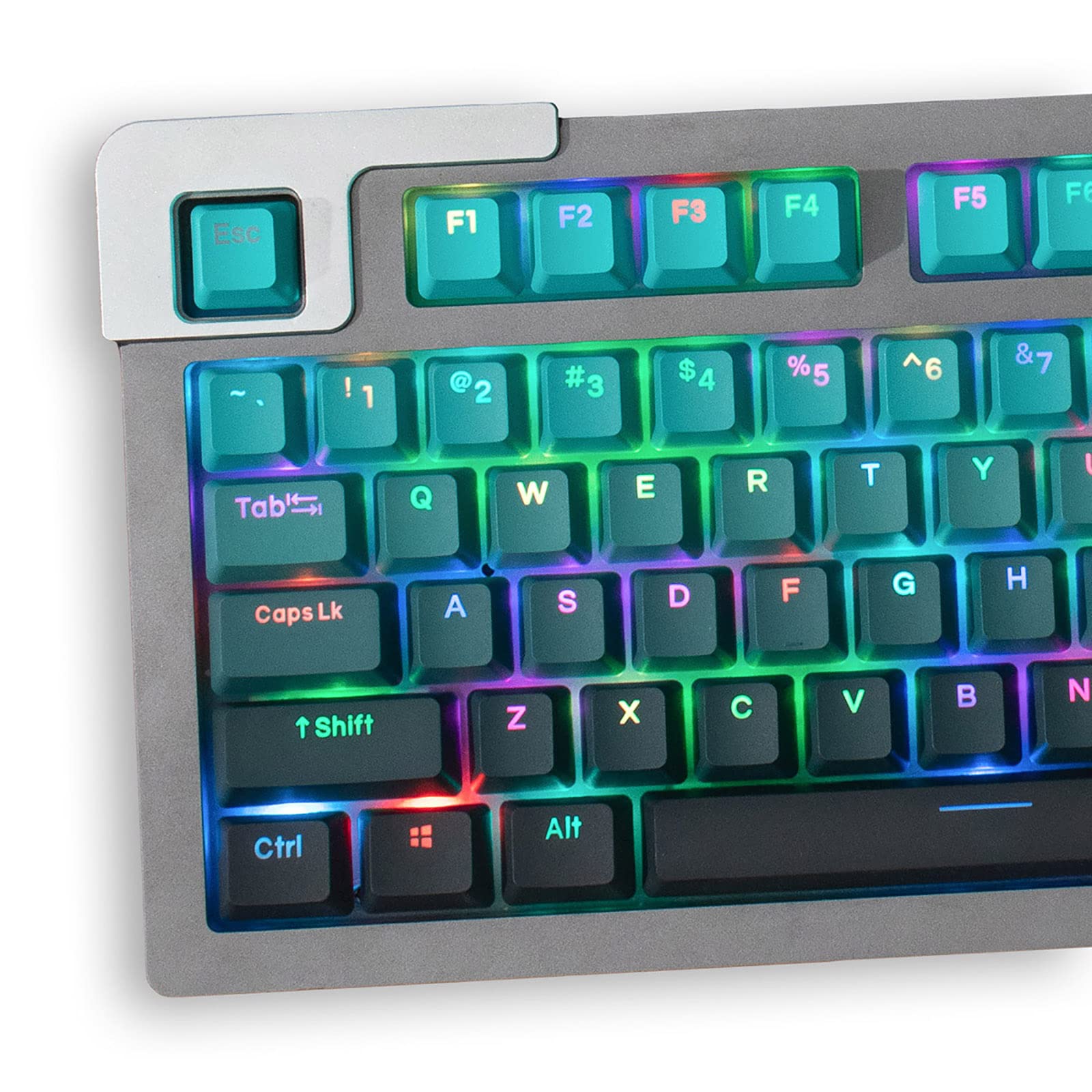 123 Keys Double Shot PBT Keycaps OEM Profile Gradient Cyan Backlit Keycaps Fit for 61/64/87/104/108 Cherry Mx Switches Mechanical Keyboard(Gradient Cyan)