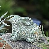 Zokyntrix Garden Rabbit Statue Cement Bunny Decor Easter Bunny Figurines for Home Outdoor Garden Statues Cement Sculpture for Yard Patio Lawn Ornament, Green