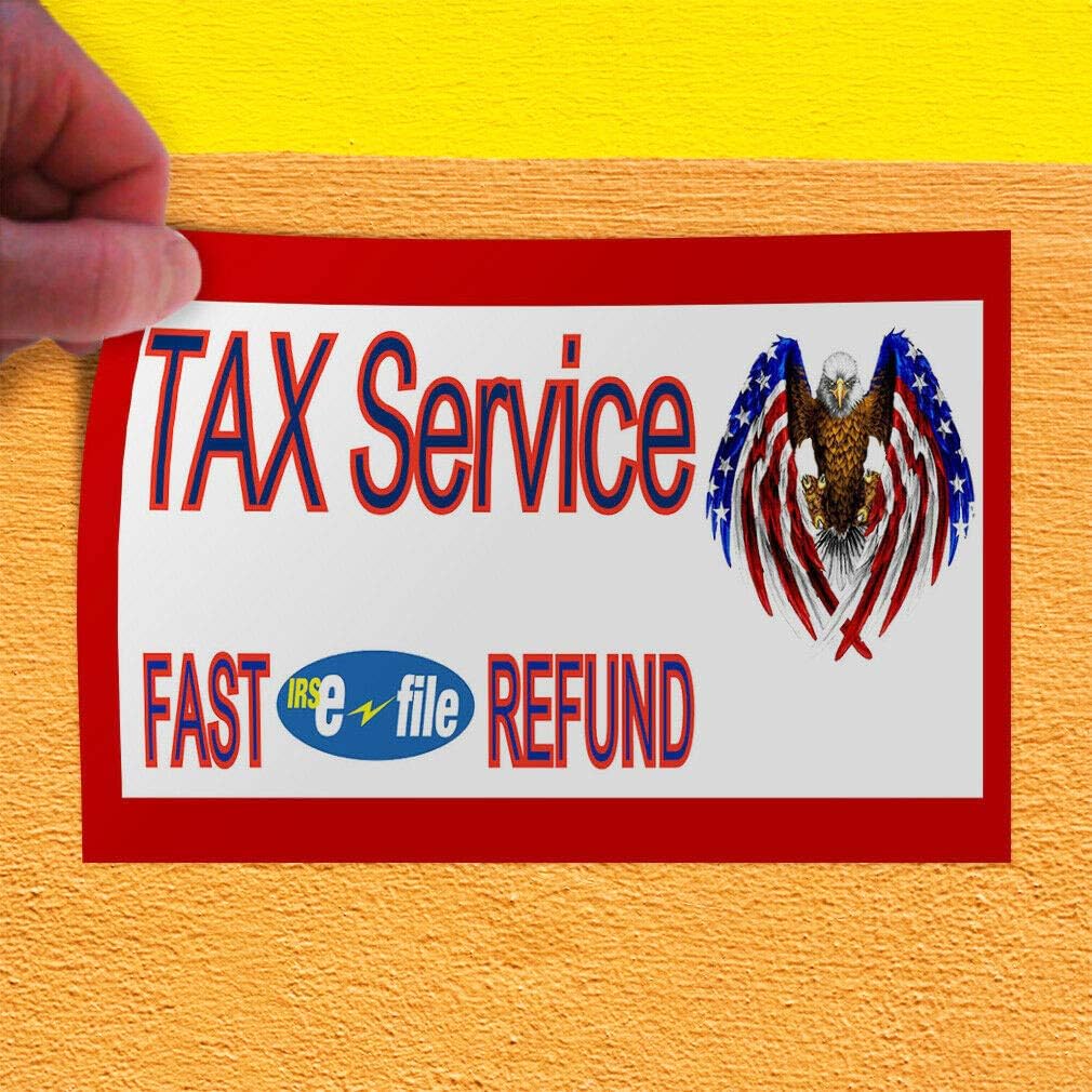 Amazon.com : Decal Sticker Tax Service White Red Business Tax Service