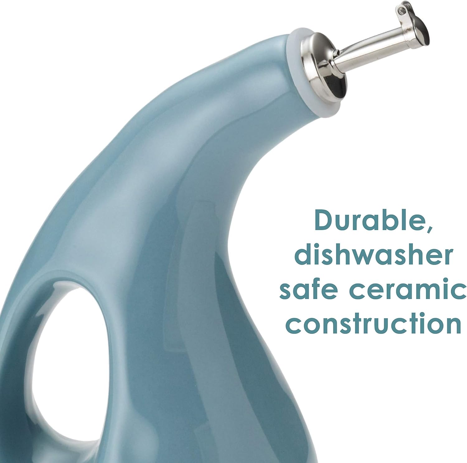 Rachael Ray Cucina Ceramics EVOO Olive Oil Bottle Dispenser with Spout - 24 Ounce, Agave Blue: Kitchen & Dining