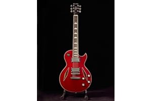 Censtar Semi-Hollow Body Electric Guitar,Jazz Guitar with Diamond Holes,Maple Body,Mahogany Neck,Rosewood Fingerboard,6-String Full Size Semi-Hollow Body Electric Guitar.
