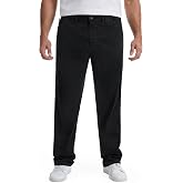 Big &amp; Tall Men's Jeans 28/30/32 Inseam Relaxed Straight Fit Stretch Denim | Extra Seat &amp; Thigh Room, Flexible Elastic Waistband, Classic Five-Pocket Design, Button &amp; Zip Front
