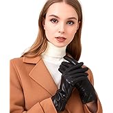 ZLUXURQ Womens Soft Genuine Lambskin Leather Touchscreen Winter Driving Gloves Cashmere Lined