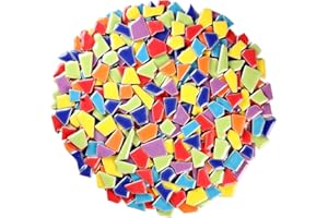 Verz Tile Ceramic Mosaic Tiles for Crafts & Art Projects 200 Grams Vibrant Colors Pieces Fit Together Like a Puzzle Endless Creative Ideas for Mosaic Art DIY Hobbies Small Sizes (Multi Color Mix)