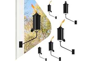 ZSZMFH 6 Pcs Wall Mounted Citronella Torches, 16 oz Garden Torches for Outside, Refillable Flame Light Torch, Outdoor Metal Torch for Yard, Patio, Deck, Garden, Party, Landscape