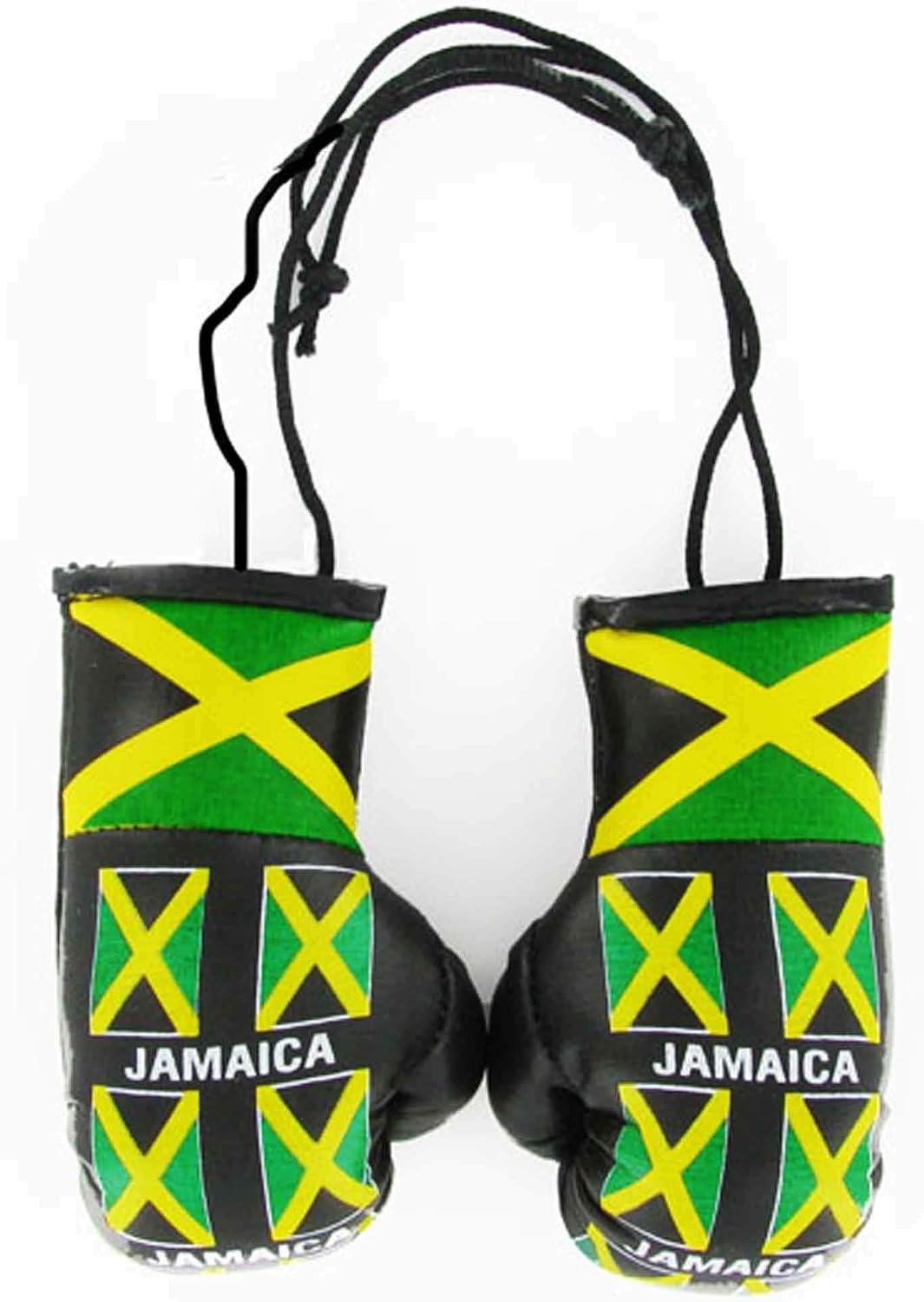 Multi Flag Jamaican Flag Display Mini Boxing Gloves for the Car or Home, Multi-coloured, 9CM X 5.5CM