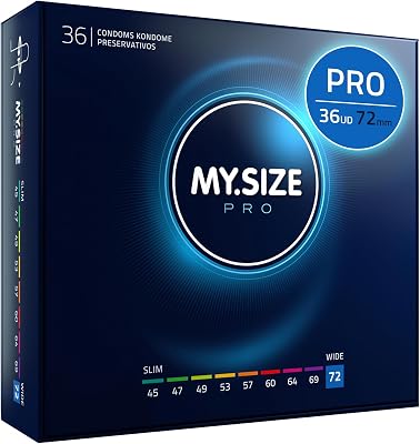 PRO Condones ÉLITE, talla 8, 72 mm, XXXL, 36 piezas - Látex Vytex extra puro, fácil de abrir