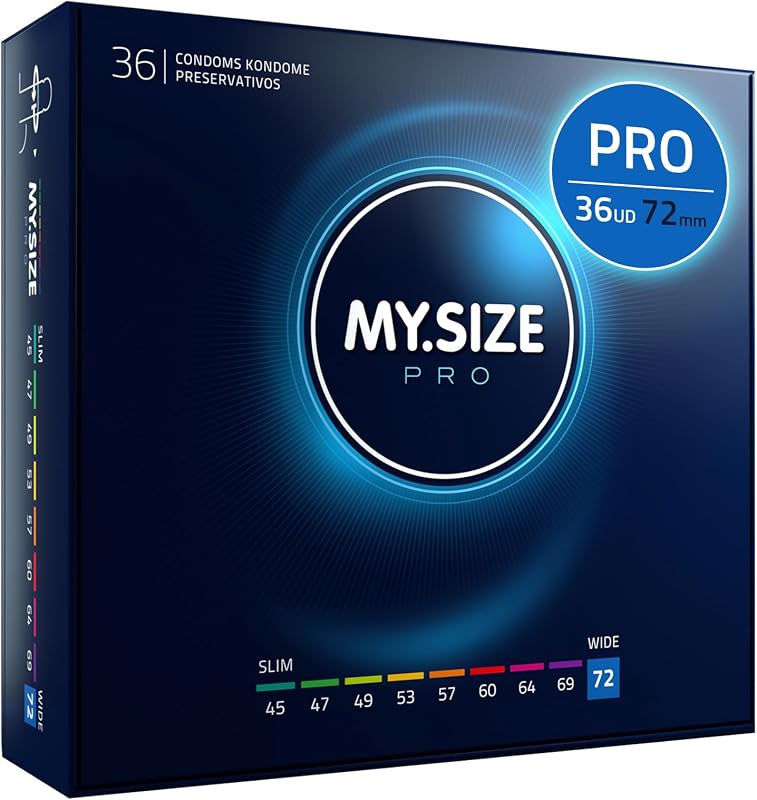 Preservativos PRO ELITE, tamanho 8, 72 mm, XXXL, 36 peças - Látex Vytex extra puro, fácil de abrir