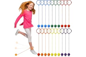 Glimin Ankle Skip Toy 5.11 Inch Diameter Skip Balls Toys Jump Ankle Ropes Skip and Jump Toys Sports Swing Skip Ball for Girl Boy Gym Class Home Playground Exercise Body Fat Burning, 6 Colors
