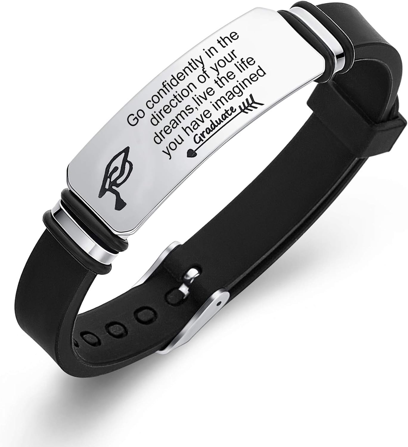 Graduation Gifts for Him Class of 2021 Senior Gifts College High School 8th Grade Graduates Bracelets Jewelry Go Confidently: Clothing
