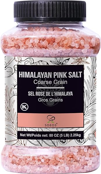 SOEOS HIMALAYAN PINK SALT, COARSE GRAIN, 80OZ (5...