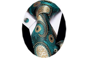 YourTies Paisley Tie Sets Floral Necktie Handkerchief Cufflinks Set Silk Woven Ties Business Wedding Party