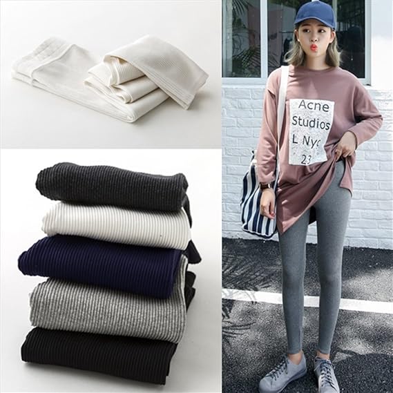 Amazon 韓国ファッション伸び伸びレギンス ストレッチ レギパン パギンス ジェギンス ボトム 美脚 レギンスパンツシンプル無地 ロング丈 コットン 可愛い ダークグレー レディース 通販