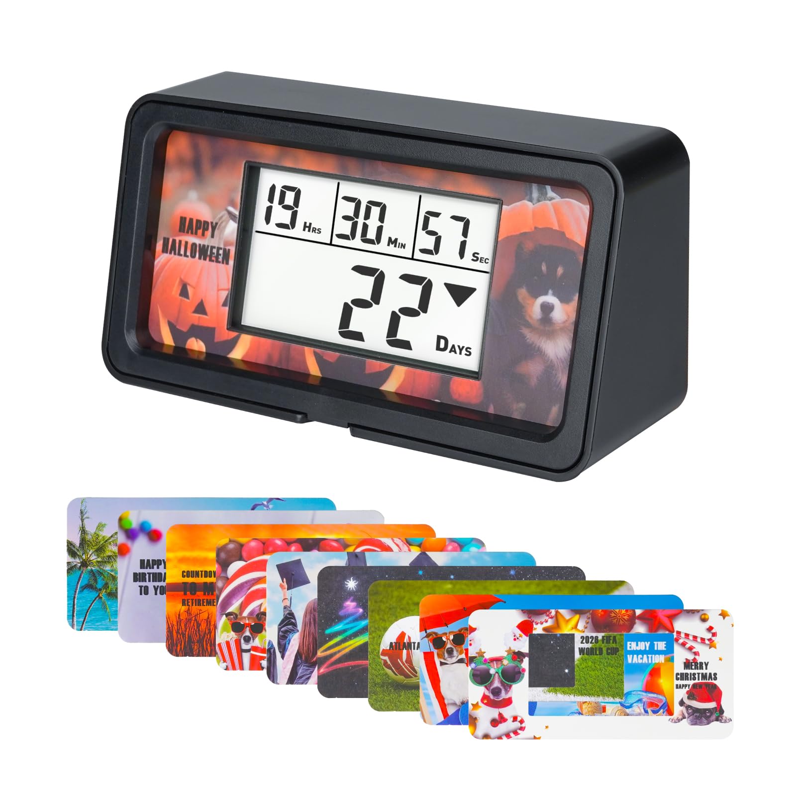 NInE-ROnG Backlight Digital 9,999 Days Countdown Timer Big LCD Display Count Down for Retirement Vacation Graduation Christmas Weddings Birthdays Children's day Halloween and Other Scenes (BK)