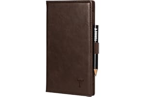 TORRO Regular Golf Scorecard Holder – Genuine Leather Golf Score Card Wallet with Card Slot and Pencil Loop (Dark Brown)
