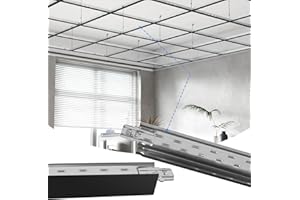 LooYee 24 Inch Cross Tee Drop Ceiling Grid System, 2 Ft Galvanized Steel Rust & Fire Resistance Easy Installation, Ideal for 