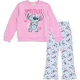 Disney Junior Girls Fleece Pullover Sweatshirt and Ribbed Flare Leggings Outfit Set Toddler to Big Kid Sizes (2T - 14-16)