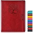Lined Journal Notebook for Women Men,256 Pages A4 Large Hardcover Leather Journals for Writing,Travel,Business,Work,School,College Ruled Notebooks for Note Taking,Diary Notepad 8.6"×11"(Wine red)