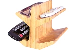 Tapeera Wooden TV Remote Holder For Table - TV Controller Organizer - Remote Control Stand - Eyeglass Holder Stand - Sunglass