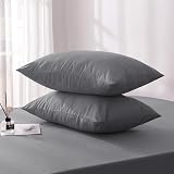 Moonlight Bedding Grey Pillowcases 2 Pack Super Soft Microfiber 50x75cm view 3