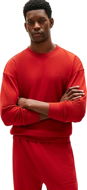 Herren Sweatshirt Track Top mit Rundhalsausschnitt, Rot (Dark Magma), L — Foto 1 von 6