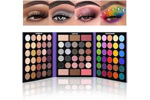 UCANBE Pretty All Set Eyeshadow Palette Pro 86 Colors Makeup Kit Matte Shimmer Eye Shadow Highlighters Contour Blush Powder A