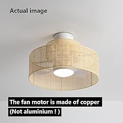 22” Bamboo DC Dimmable Ceiling Fan with Light and