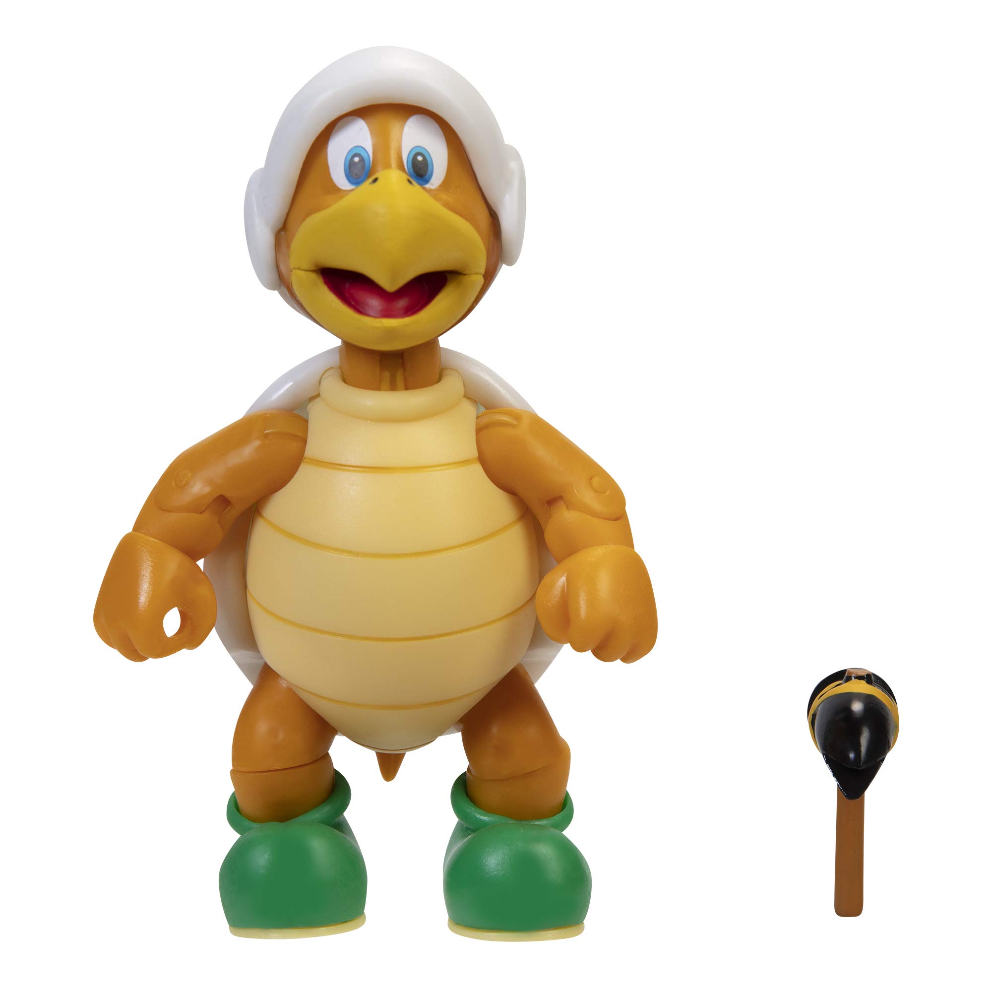 Nintendo Hammer Bro Figure, 4" / 10cm Posable Articulated Action Figure with Hammer Accessory, Perfect for Kids and Collectors