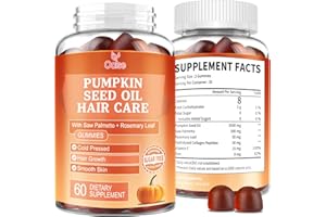 OALSE Pumpkin Seed Oil with Saw Palmetto Gummies, 3500mg Per Serving, Cold Pressed, with Rosemary Leaf, Zinc, Hydrolyzed Collagen Peptides, Pumpkin Seed Oil for Hair Growth, Vegan, 60 Counts