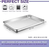 Herogo Stainless Steel Baking Tray Set of 2 40x30x2.5 cm, Dishwasher Safe view 2