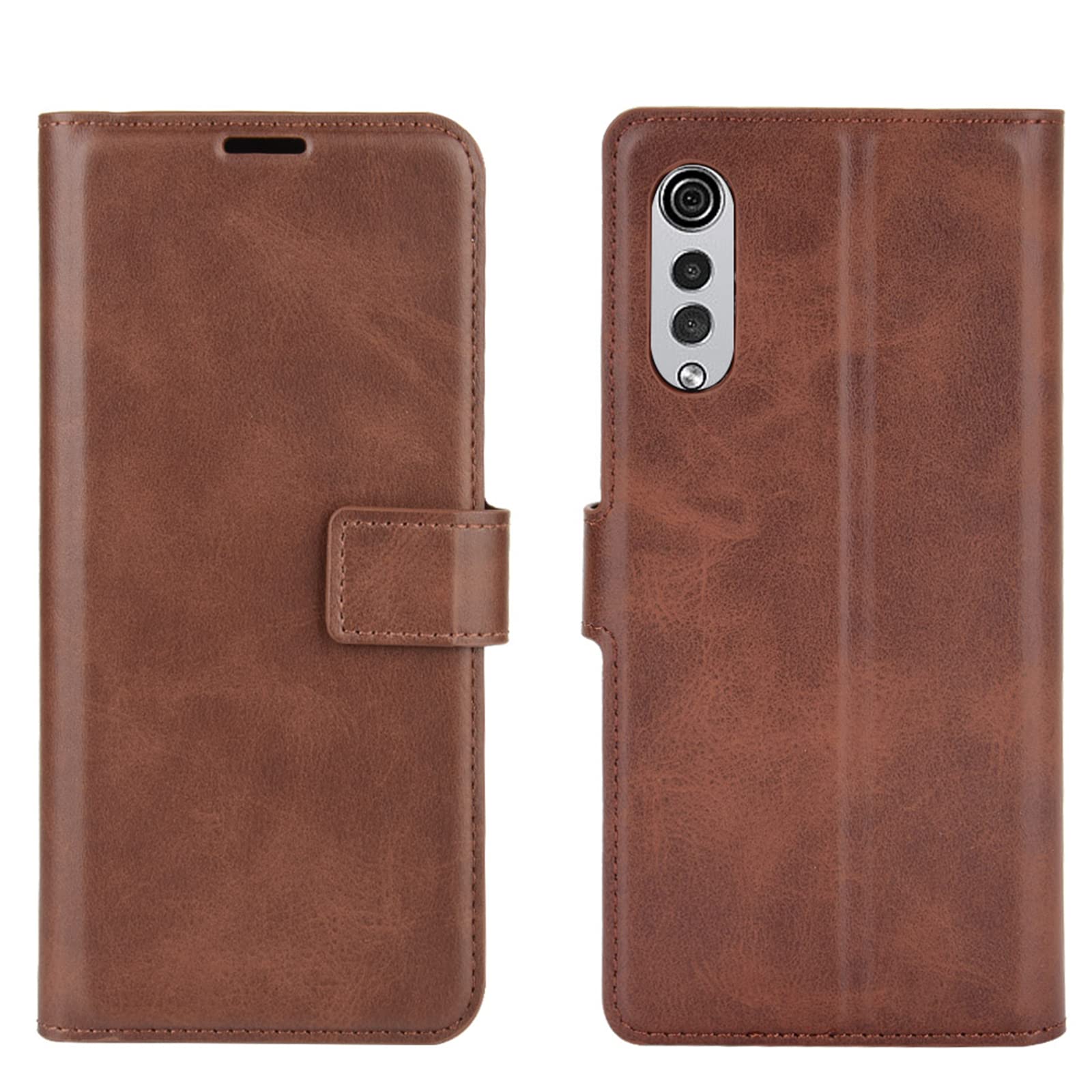 Kezaizhe Flip Case For LG Velvet Wallet PU Leather Magnetic Protective Mobile Phone Case for Velvet LG Velvet 5G 4G LTE Folio Book Cover (Brown)