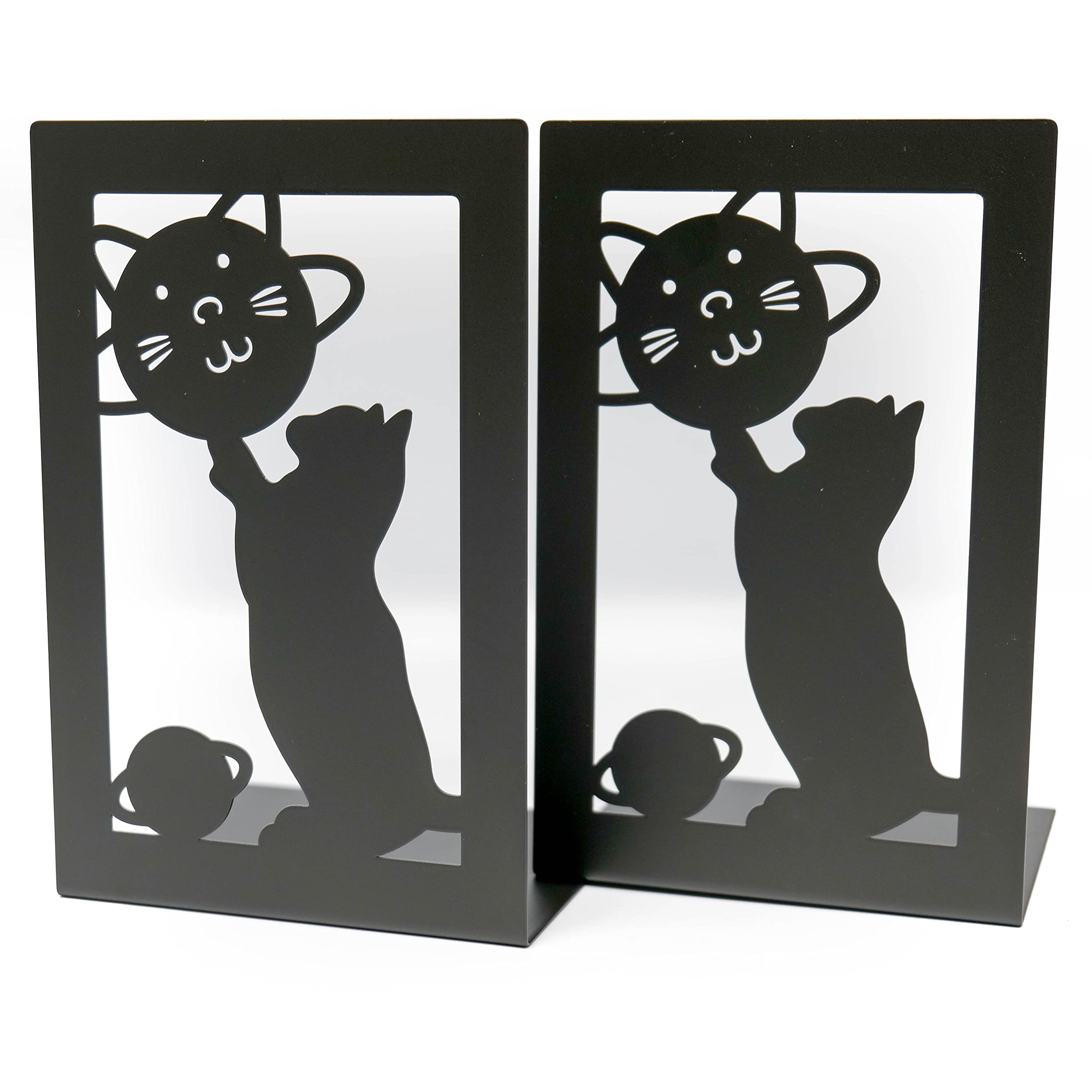 JJA Bookends 1 Pair, Book Organizer, Book Holder, Book Binder Stopper Dividers, Metal Bookends For Home & Kitchen Stationary & Office Supplies Home Decorative Office Home School Library (Design 6)