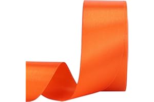 Nsilu Ribbon for Gift Wrapping 50 Yards Perfect Wedding Party Wreath Sewing DIY Hair Accessories Decoration Floral Hair Balloons Other Projects (Orange, 1-1/2 inch)