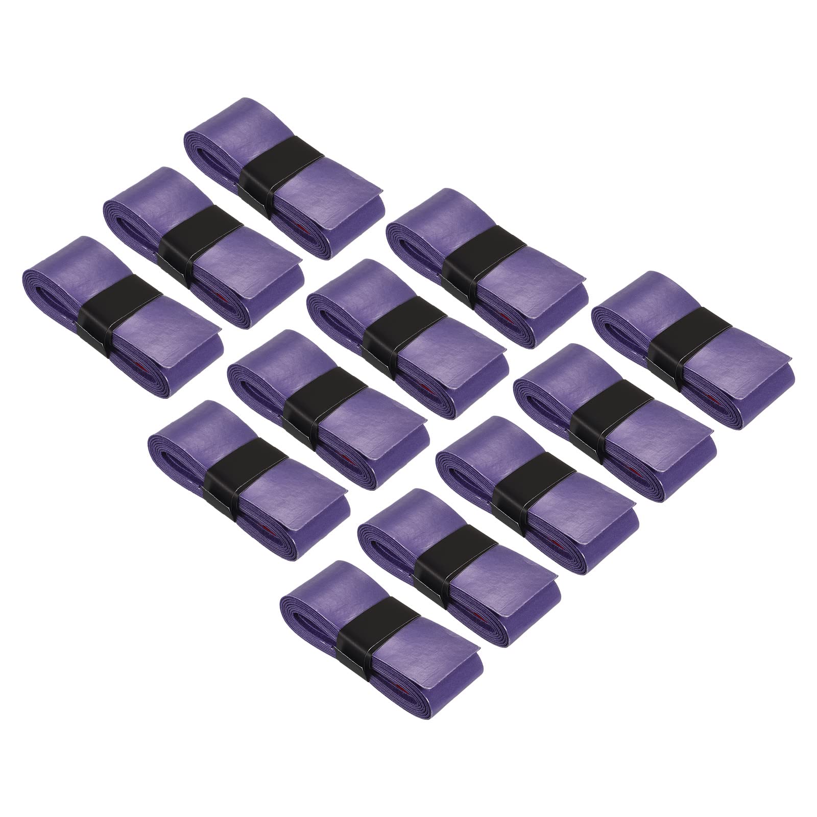 PATIKIL 43.3" Tennis Racket Grip Tape, 12 Pack PU Overgrip Stretchy Non-Slip Absorb Sweat for Badminton Fishing Rod, Purple