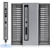 AM ARROWMAX Electric Screwdriver, Cordless Precision Screwdriver Set with 34 Magnetic Precision Bits, Smart Motion Control, IF Winning Design Tool Kit for Electronics Laptop Glasses (SES PRO) Grey