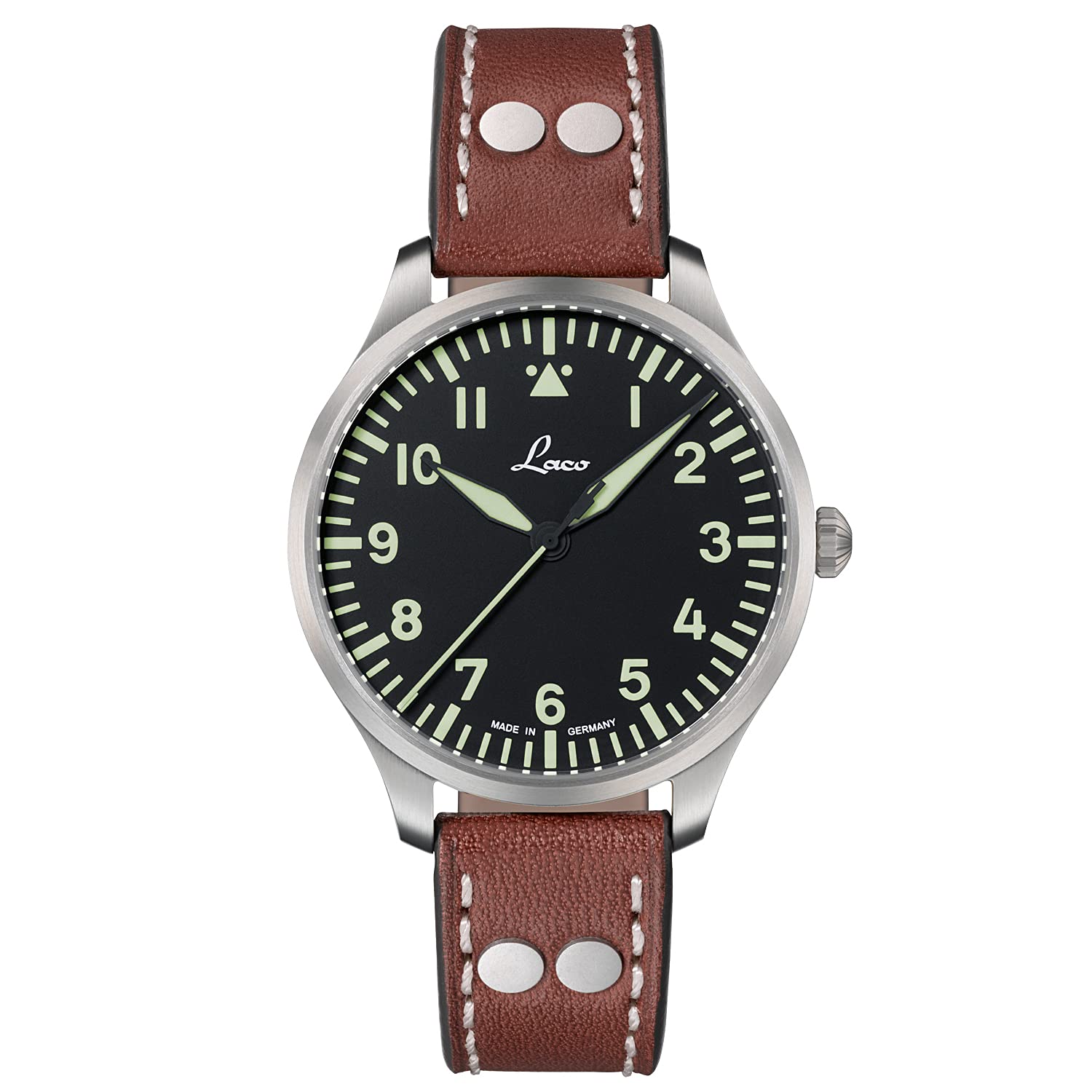 Laco Geneva 2 40 Aviator Watch - Made in Germany - 40mm Quartz - Tree Pattern - Unique - Outstanding Workmanship - Waterproof