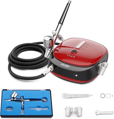 Oasser Dual Action Airbrush Compressor Kit with 1000mAh Battery 0.3mm