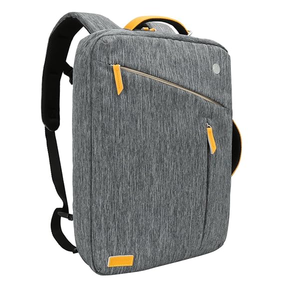 Evecase Laptop Backpack, Water Resistant Convertible Canvas Briefcase