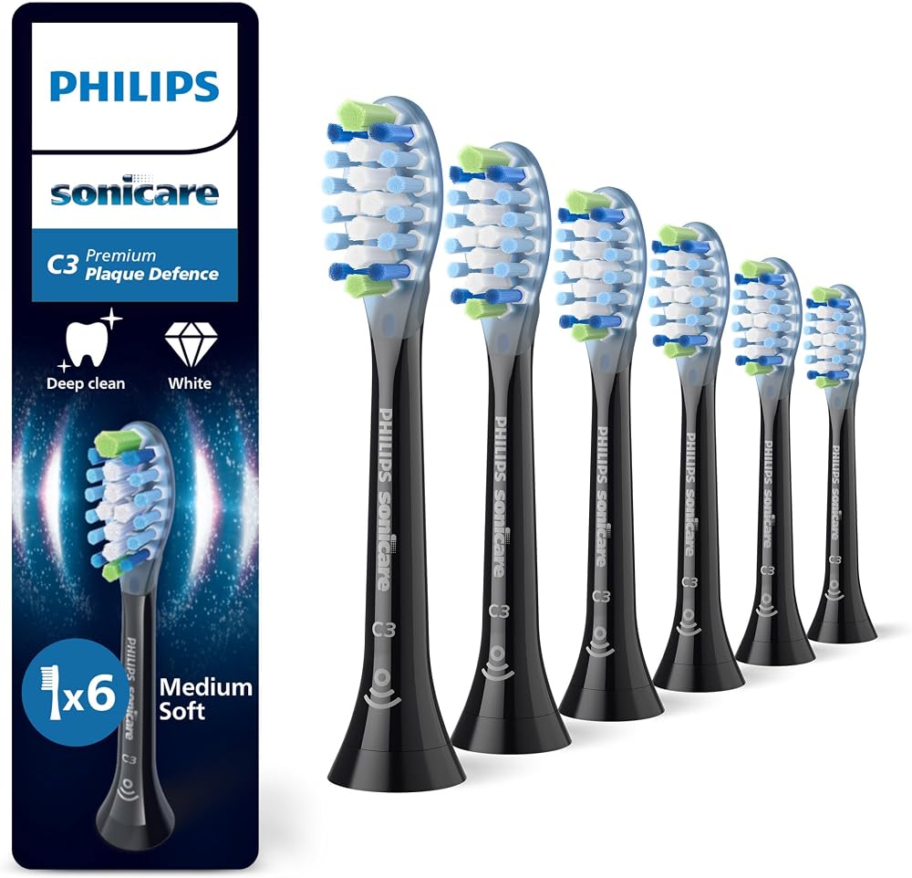 Philips Sonicare C3 Premium Plaque Defence 6 Pack HX9046/88 Black
