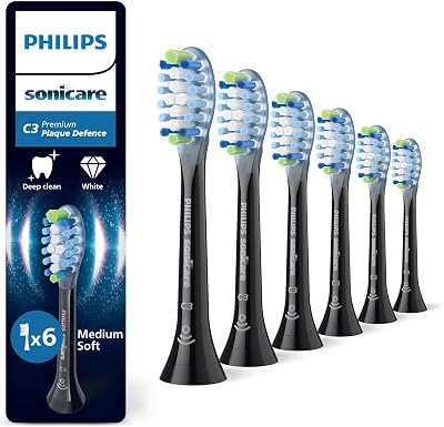 Philips Sonicare C3 Premium Plaque Defence 6 Pack HX9046/88 Black
