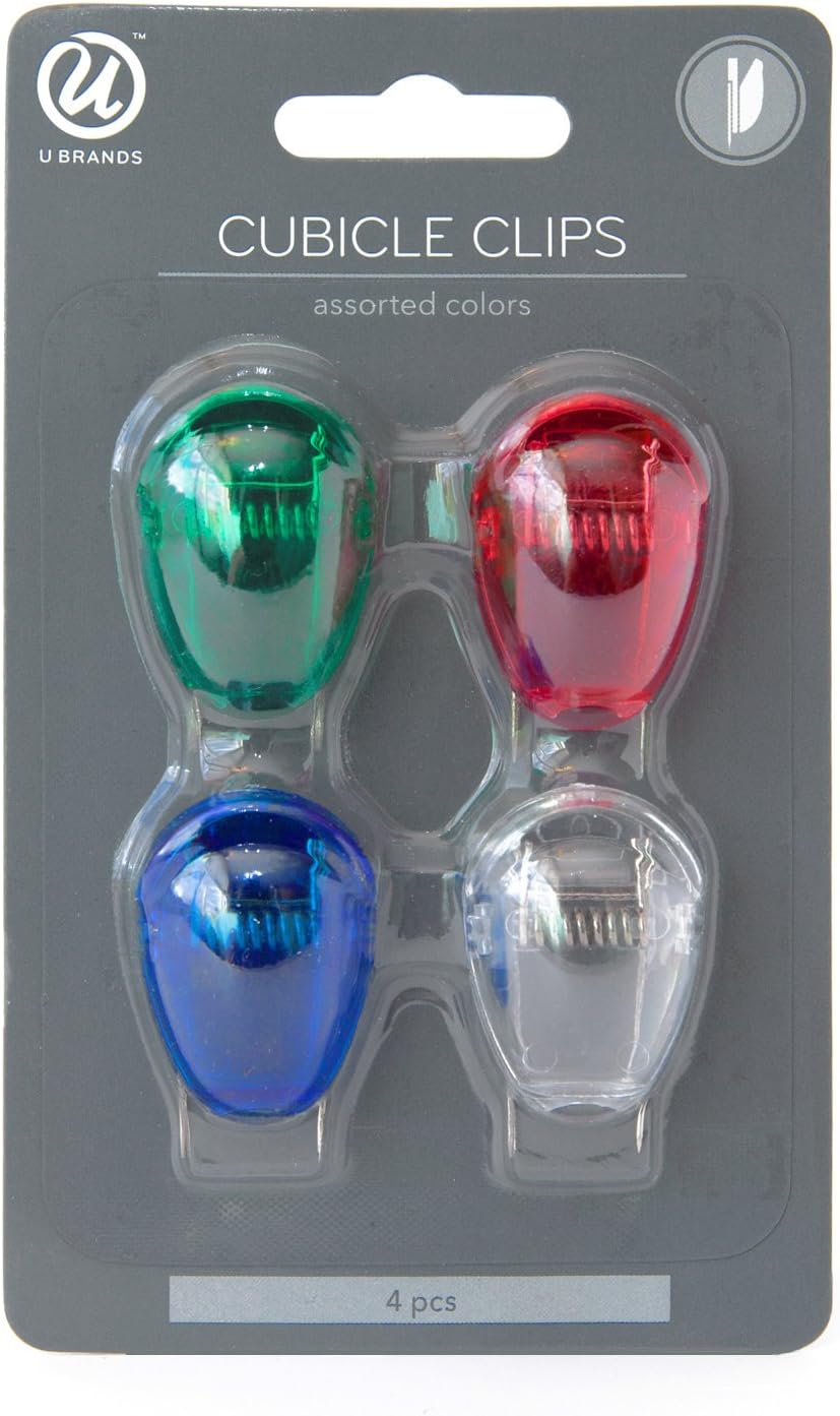 U Brands Cubicle Clips for Fabric Walls, Standard Size