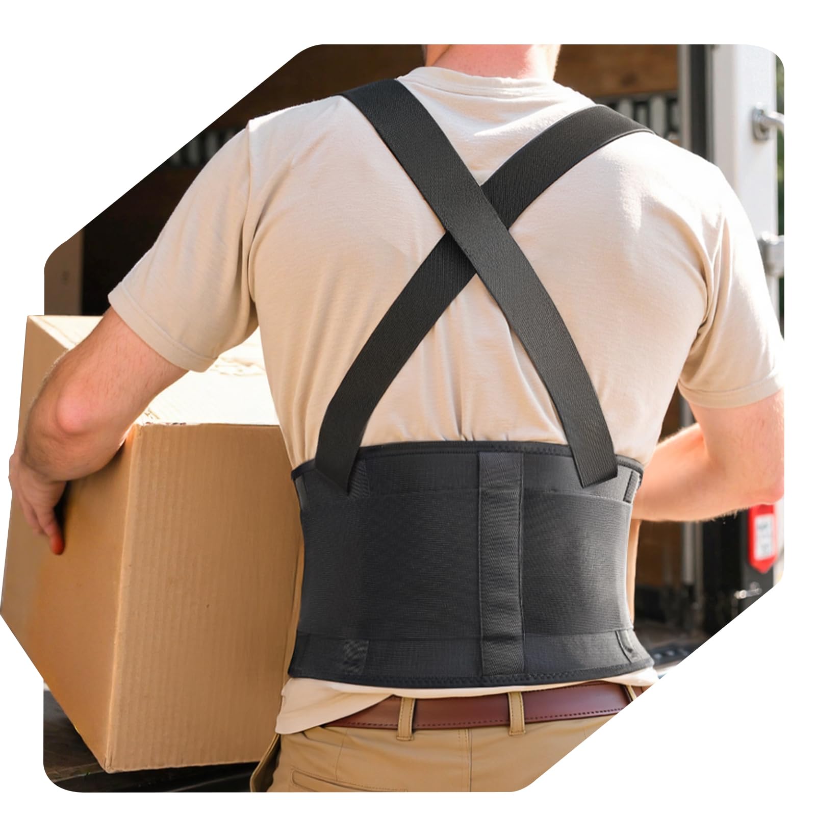 Photo 1 of Medical-Grade Work Back Brace with Adjustable Shoulder Straps [Stronger Support & Breathable Mesh] Lower Back Support Belt for Men Women - Pain Relief for Lifting, Warehouse, Construction & Moving